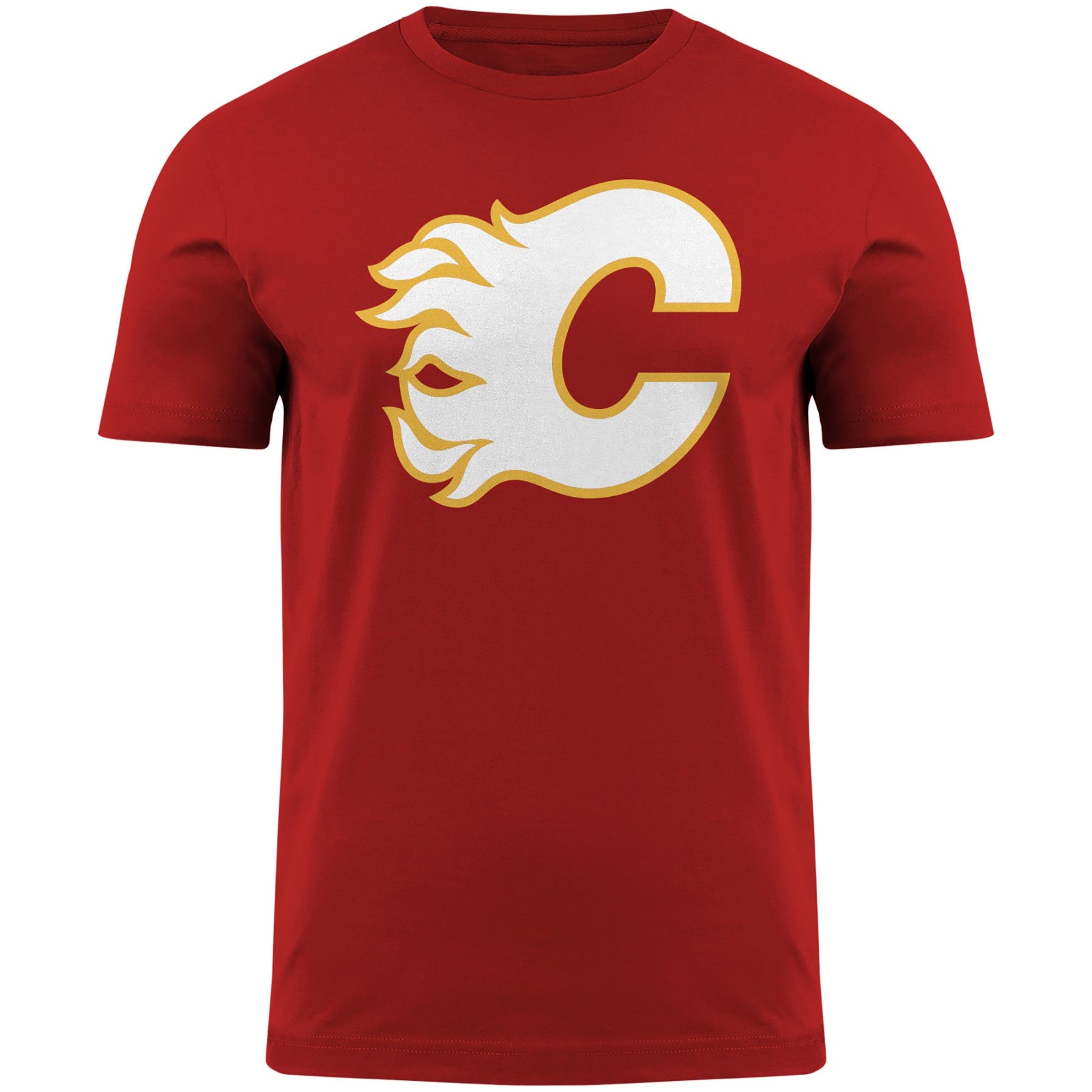 T-shirt rouge avec logo principal des Flames de Calgary NHL Bulletin pour hommes