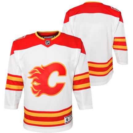 Maillot Heritage Classic Premier blanc pour jeunes de la LNH Outerstuff des Flames de Calgary 2019/20