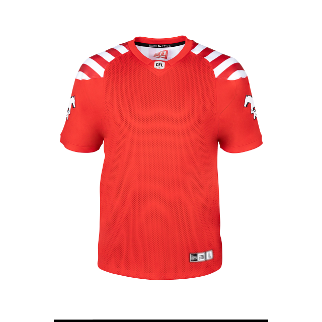 Maillot réplique à domicile 2023 rouge des Stampeders de Calgary CFL New Era pour homme