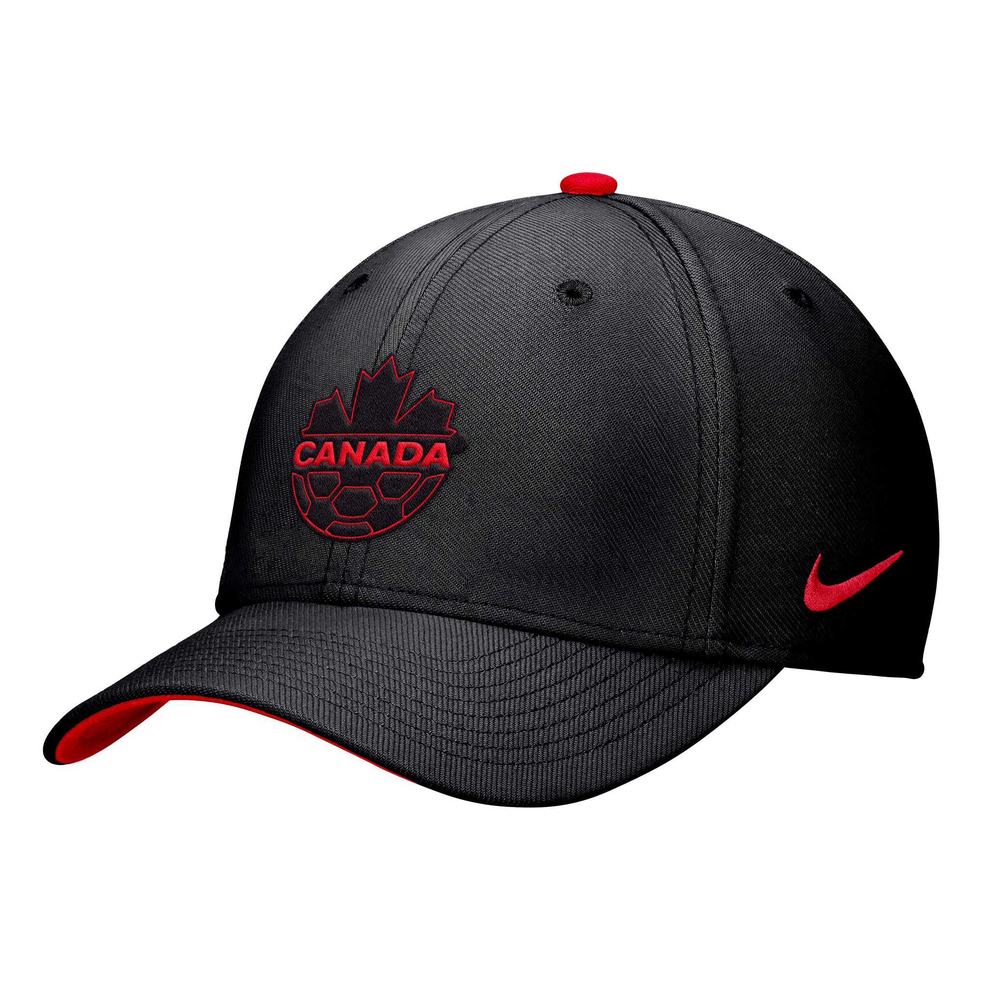 Canada Soccer FIFA Nike Men's Black Rise Swoosh Flex Hat