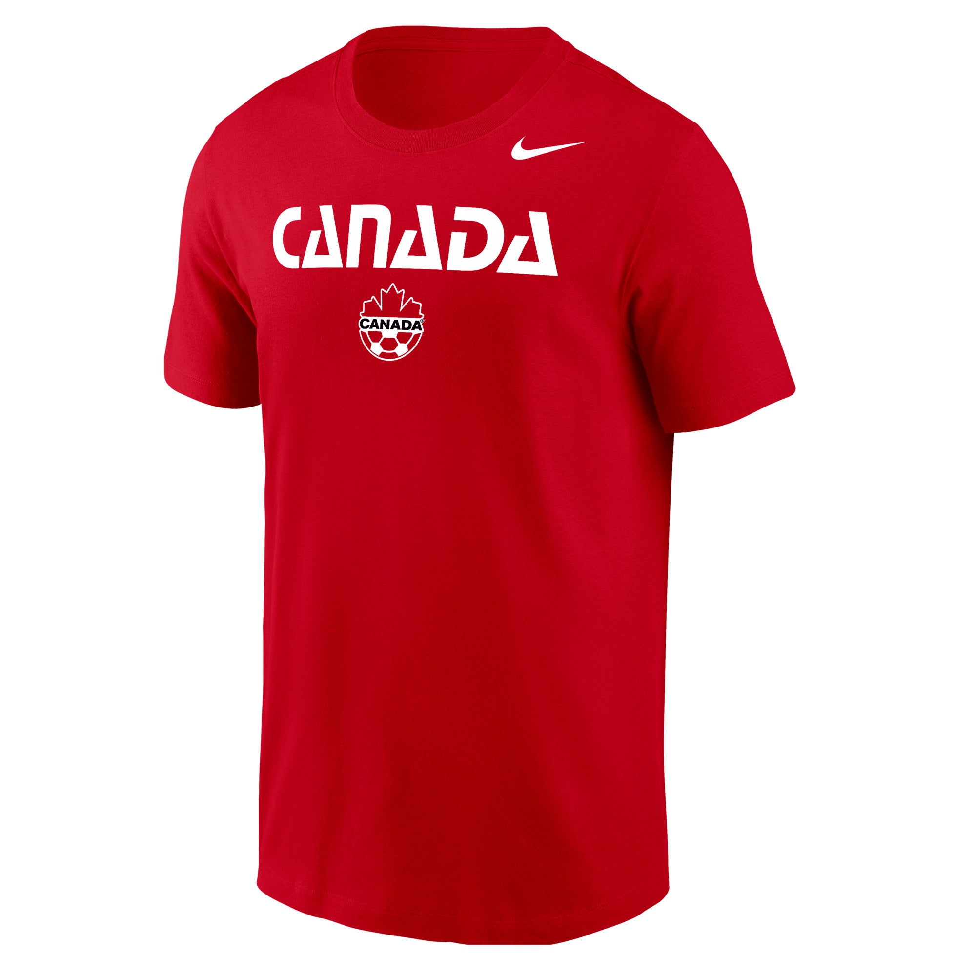 Canada Soccer FIFA Nike Men's Red Core Wordmark T-Shirt