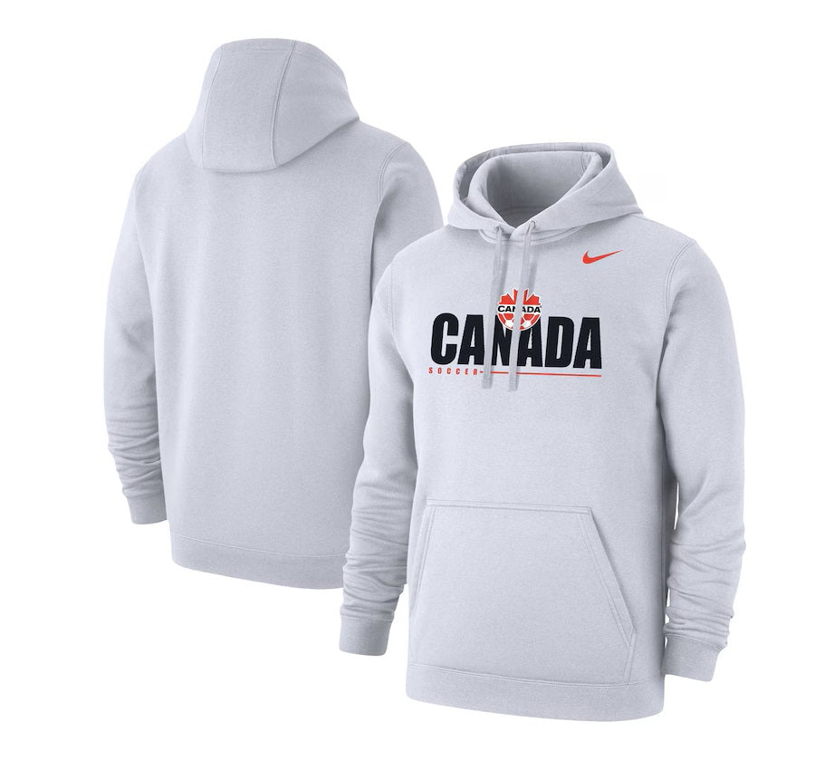 Canada Soccer FIFA Nike Men's White Fleece Pullover Hoodie