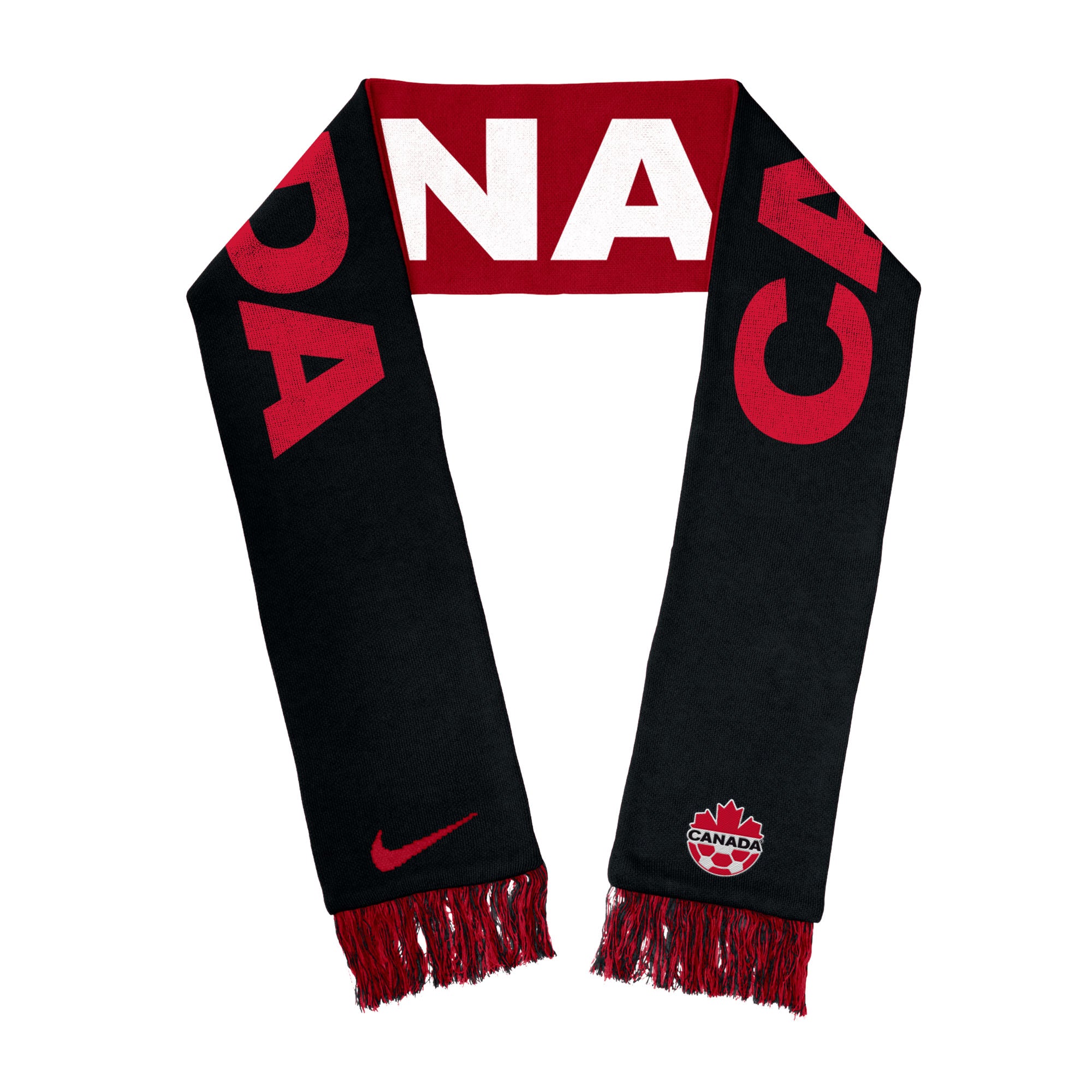 Écharpe sublimée rouge et noire Canada Soccer FIFA Nike