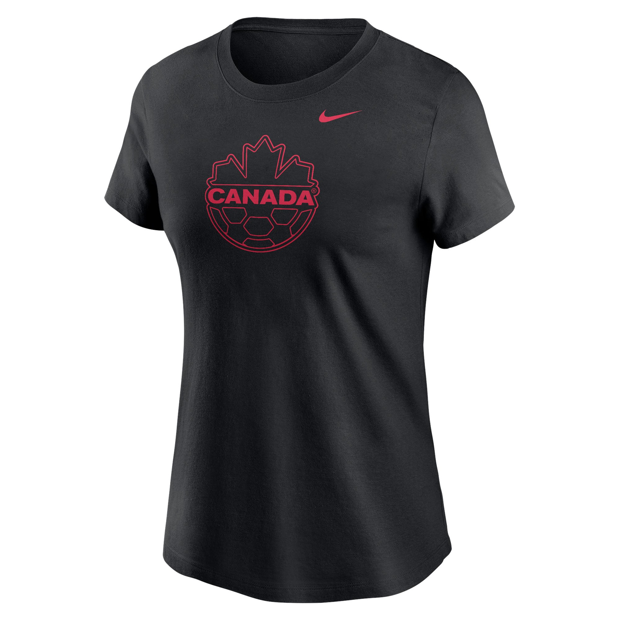 Canada Soccer FIFA Nike Women's Black Core Leaf T-Shirt