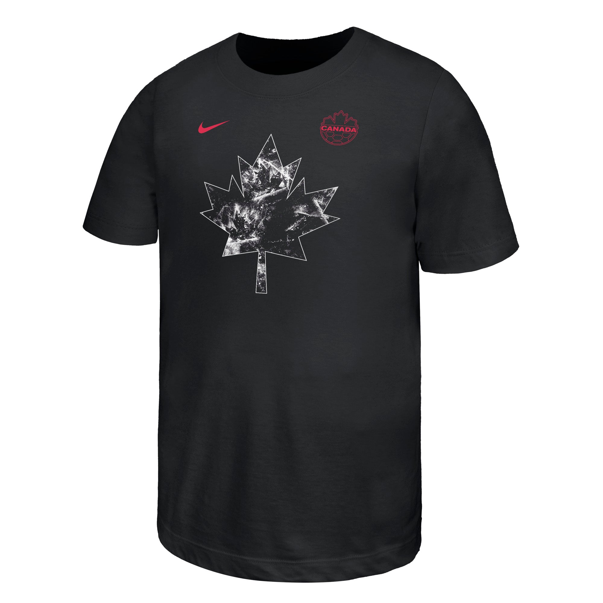Canada Soccer FIFA Nike Youth Black Core Leaf T-Shirt