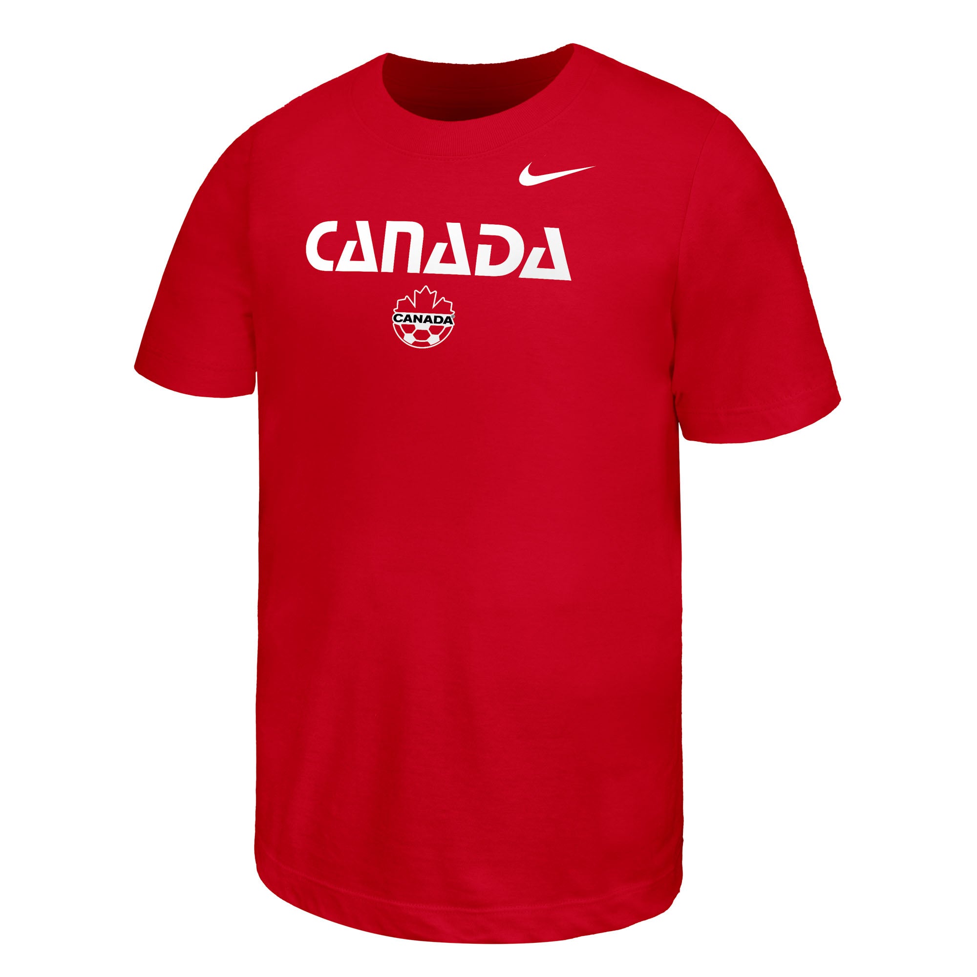 Canada Soccer FIFA Nike Youth Red Core Wordmark T-Shirt