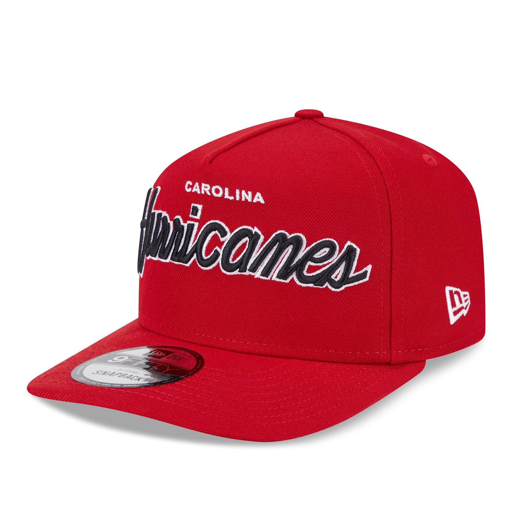 Carolina Hurricanes NHL New Era Men's Red 9FIfty Script A-Frame Snapback