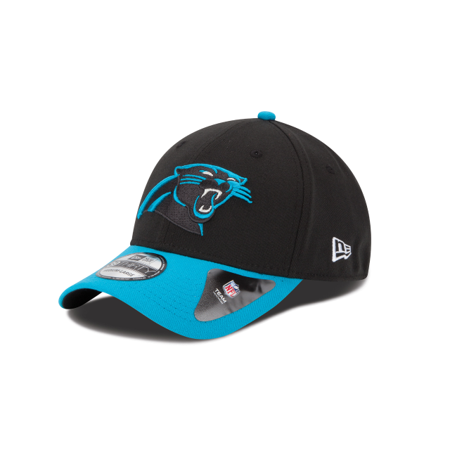 Carolina Panthers NFL New Era Men's Black Teal 39Thirty Team Classic Stretch Fit Hat