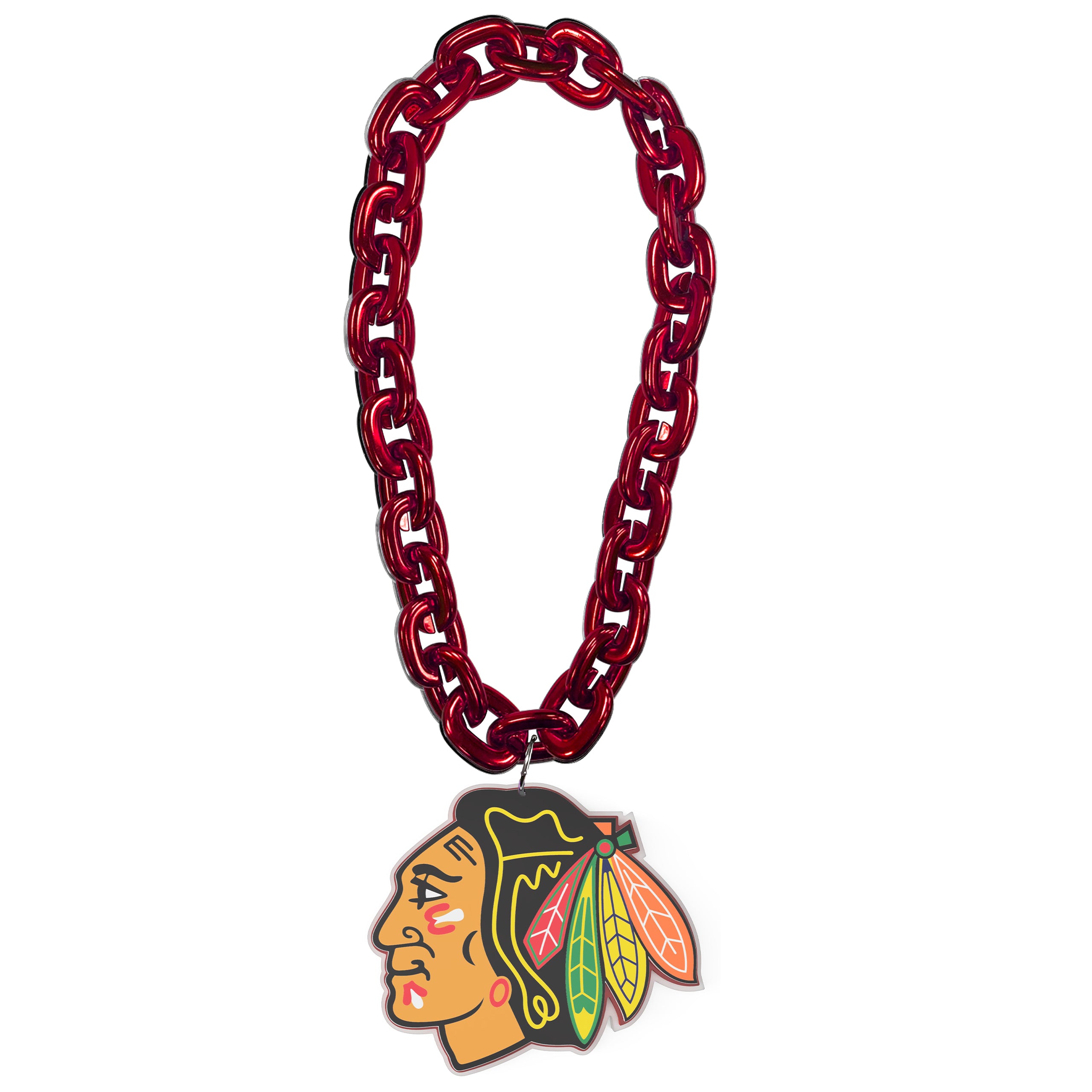 Collier à chaîne rouge FanChain FanFave NHL des Blackhawks de Chicago