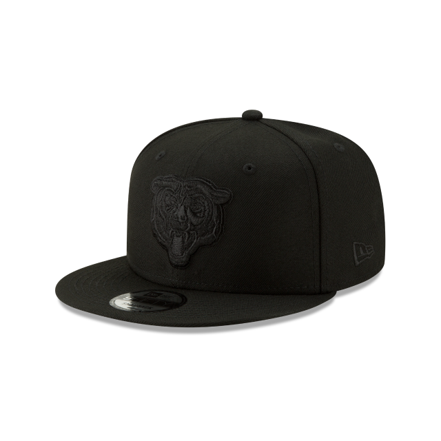 Chicago Bears NFL New Era pour hommes, noir sur noir, 9Fifty Head Logo Basic Snapback