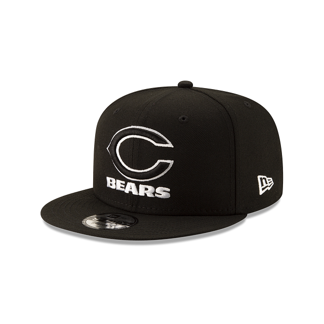 Chicago Bears NFL New Era pour hommes, noir et blanc, 9Fifty Basic Snapback