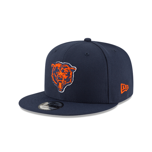 Chicago Bears NFL New Era pour hommes, bleu marine, 9Fifty Head Logo Basic Snapback