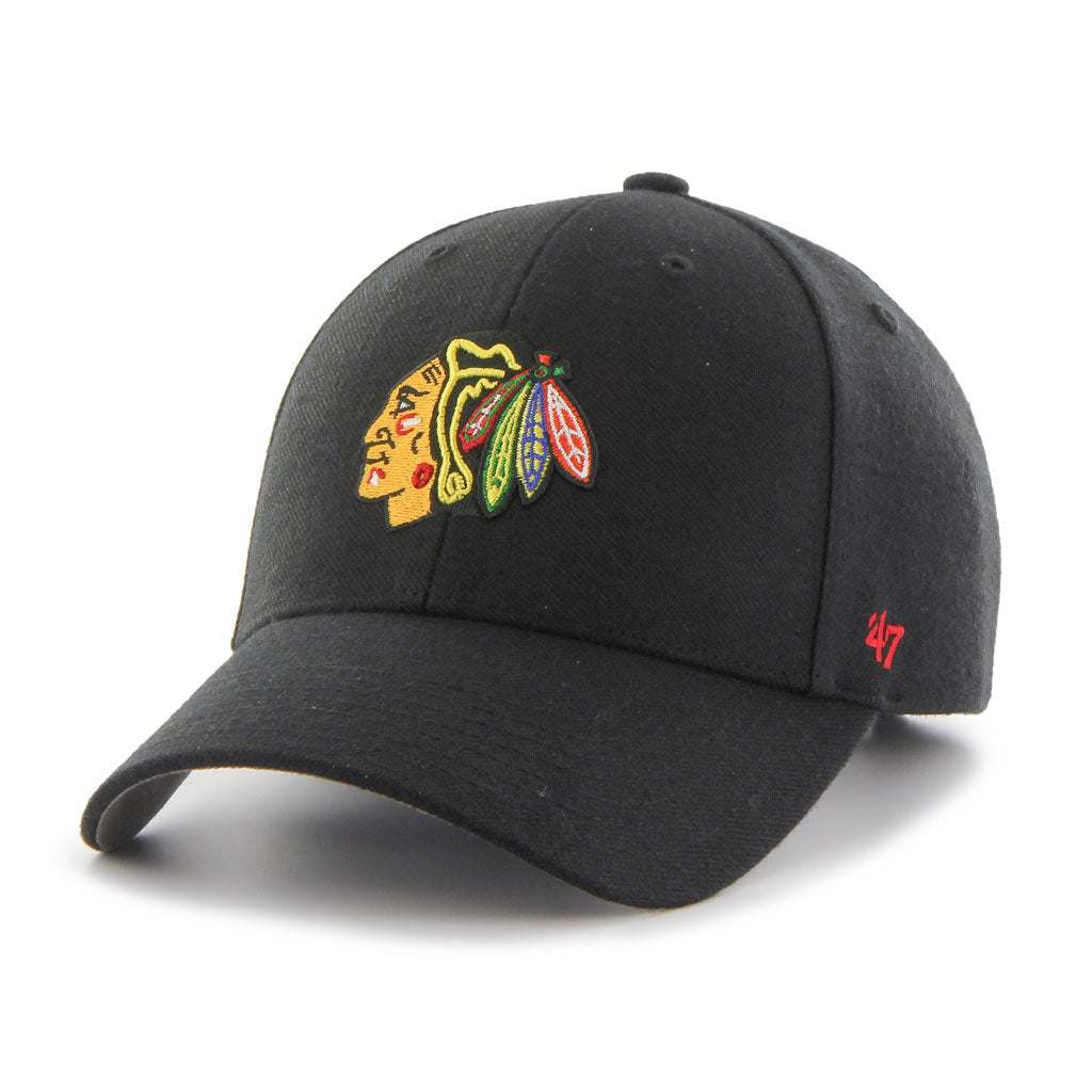 Casquette réglable noire MVP des Blackhawks de Chicago NHL 47 Brand pour hommes