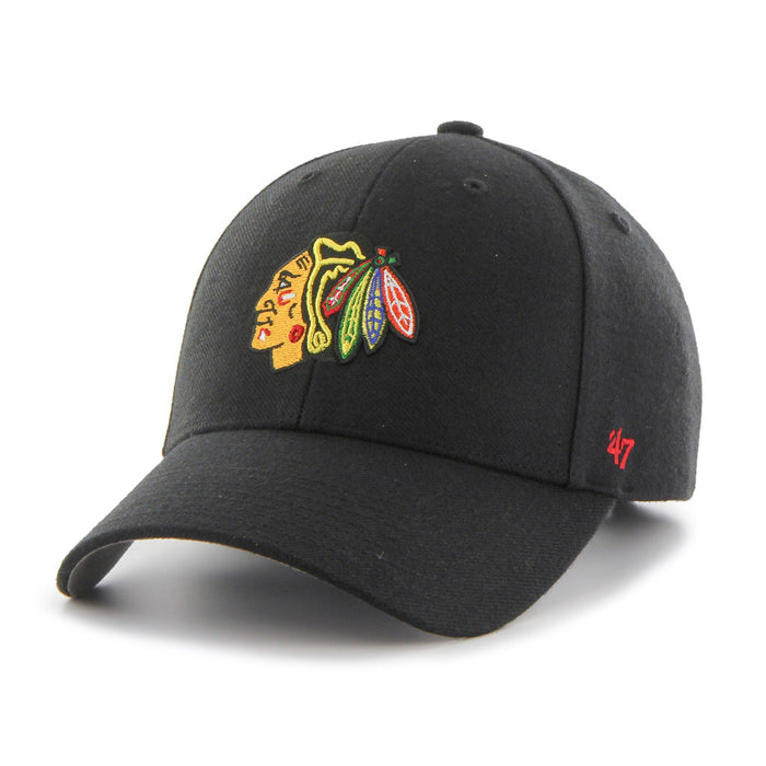 Chicago Blackhawks NHL 47 Brand Men's Black MVP Adjustable Hat