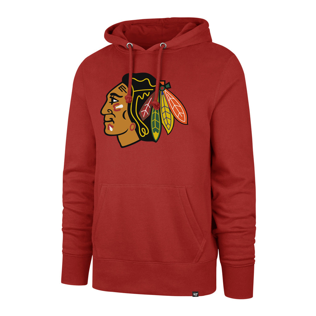 Sweat à capuche rouge avec titre imprimé des Blackhawks de Chicago NHL 47 pour hommes