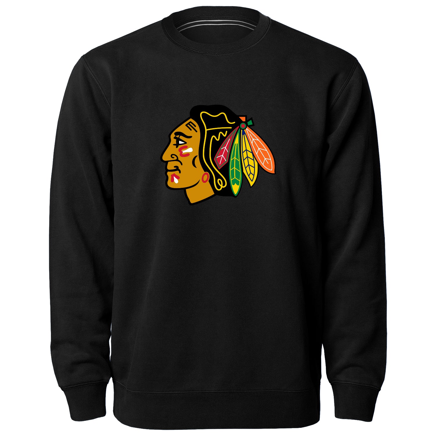 Chicago Blackhawks NHL Bulletin Men's Black Twill Logo Express Crew Sweater