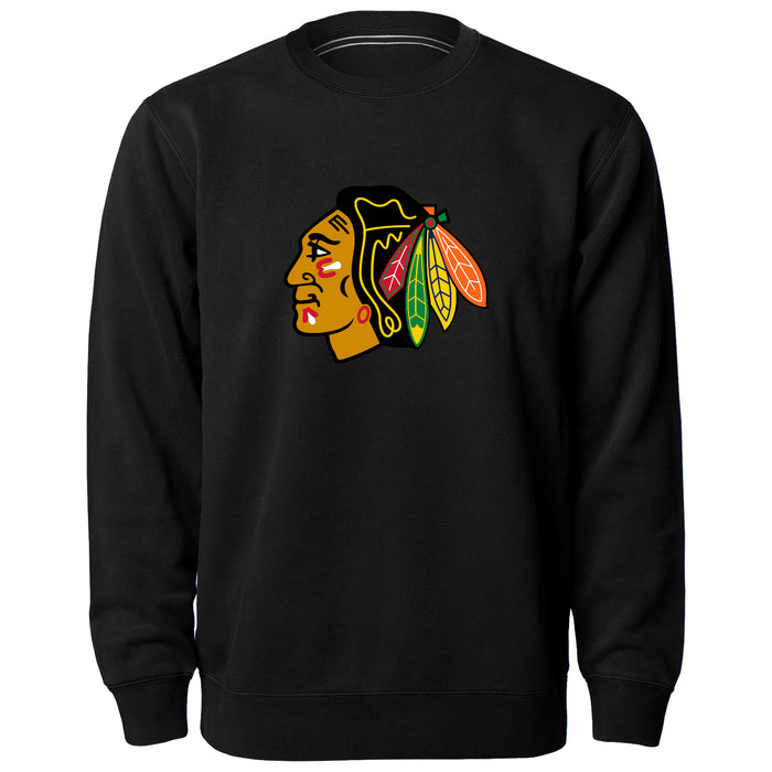 Chicago Blackhawks NHL Bulletin Men's Black Twill Logo Express Crew Sweater