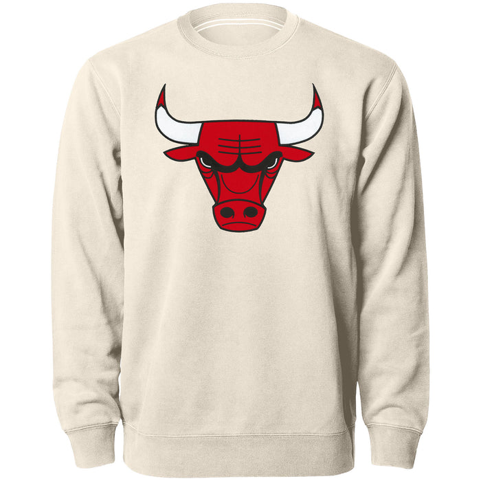 Chicago Bulls NBA Bulletin Men's Natural Twill Logo Express Crew Sweater