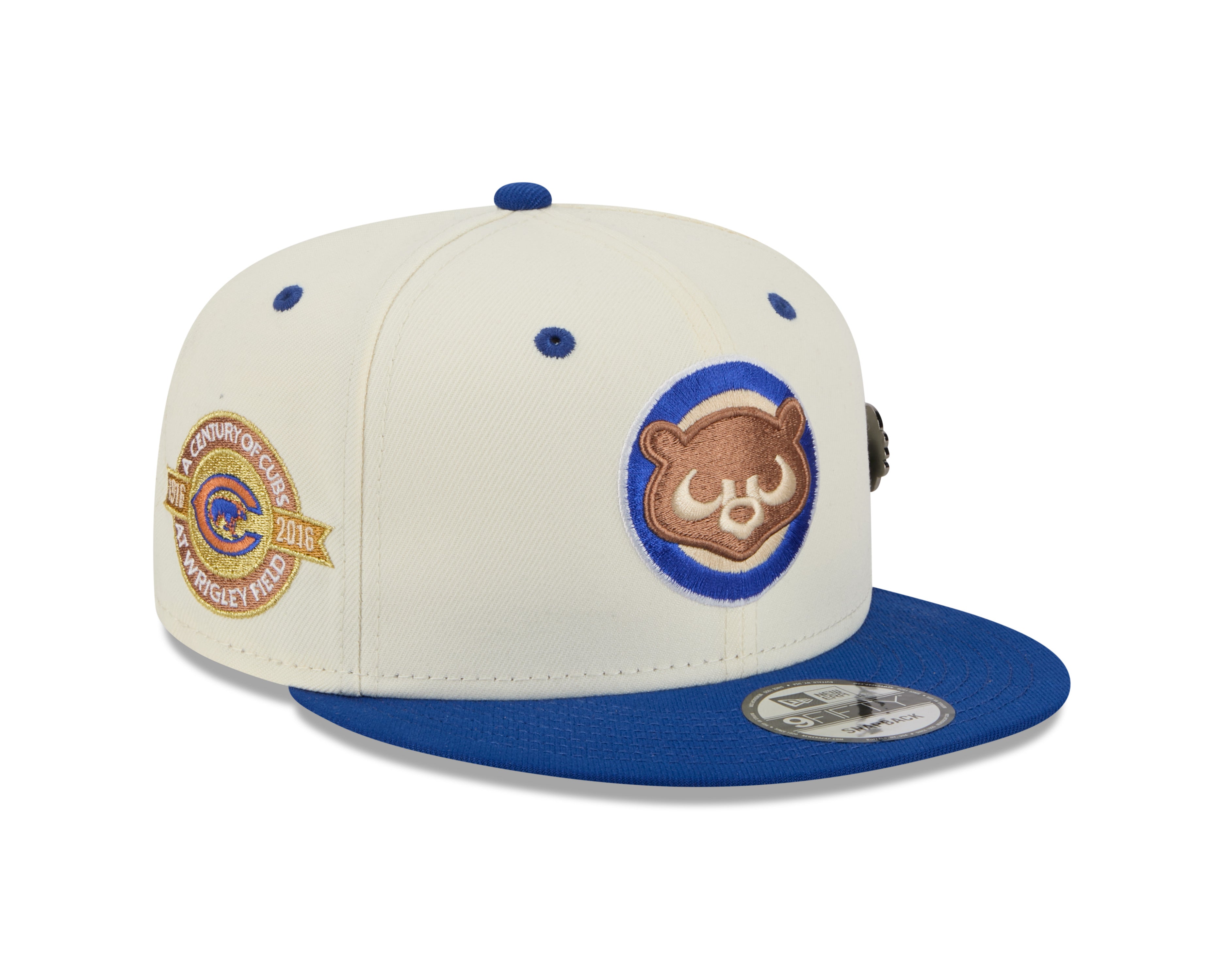 Chicago Cubs MLB New Era Men's Cream/Royal Blue 9Fifty Mascot Pin Snapback