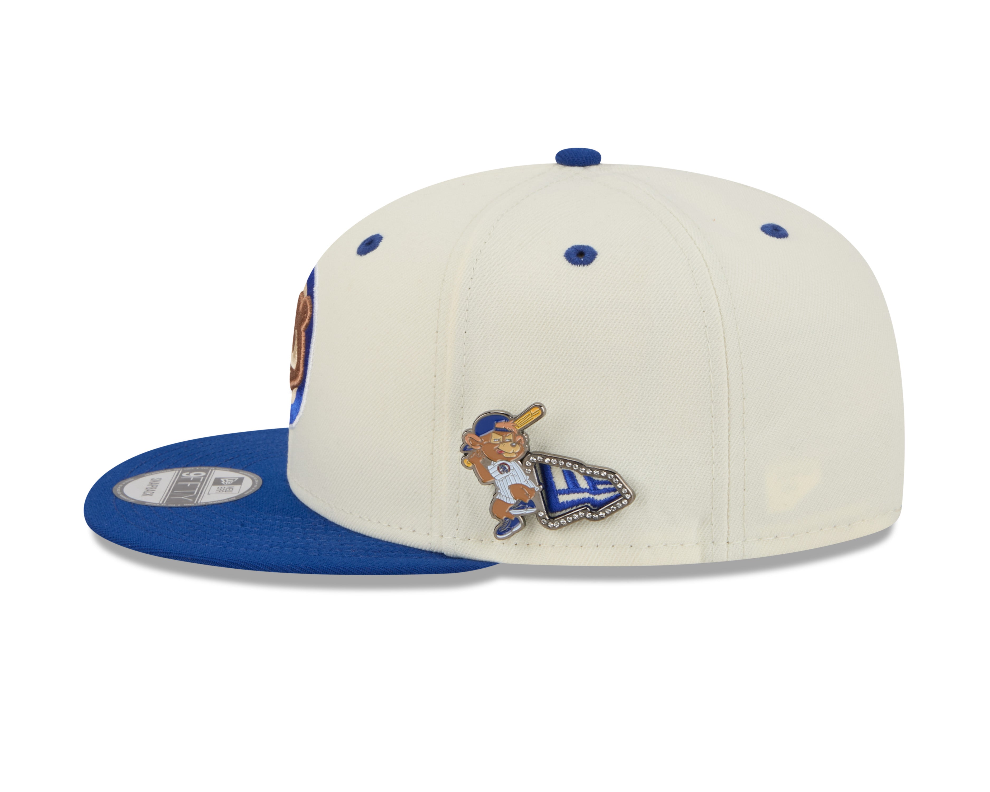 Chicago Cubs MLB New Era Men's Cream/Royal Blue 9Fifty Mascot Pin Snapback