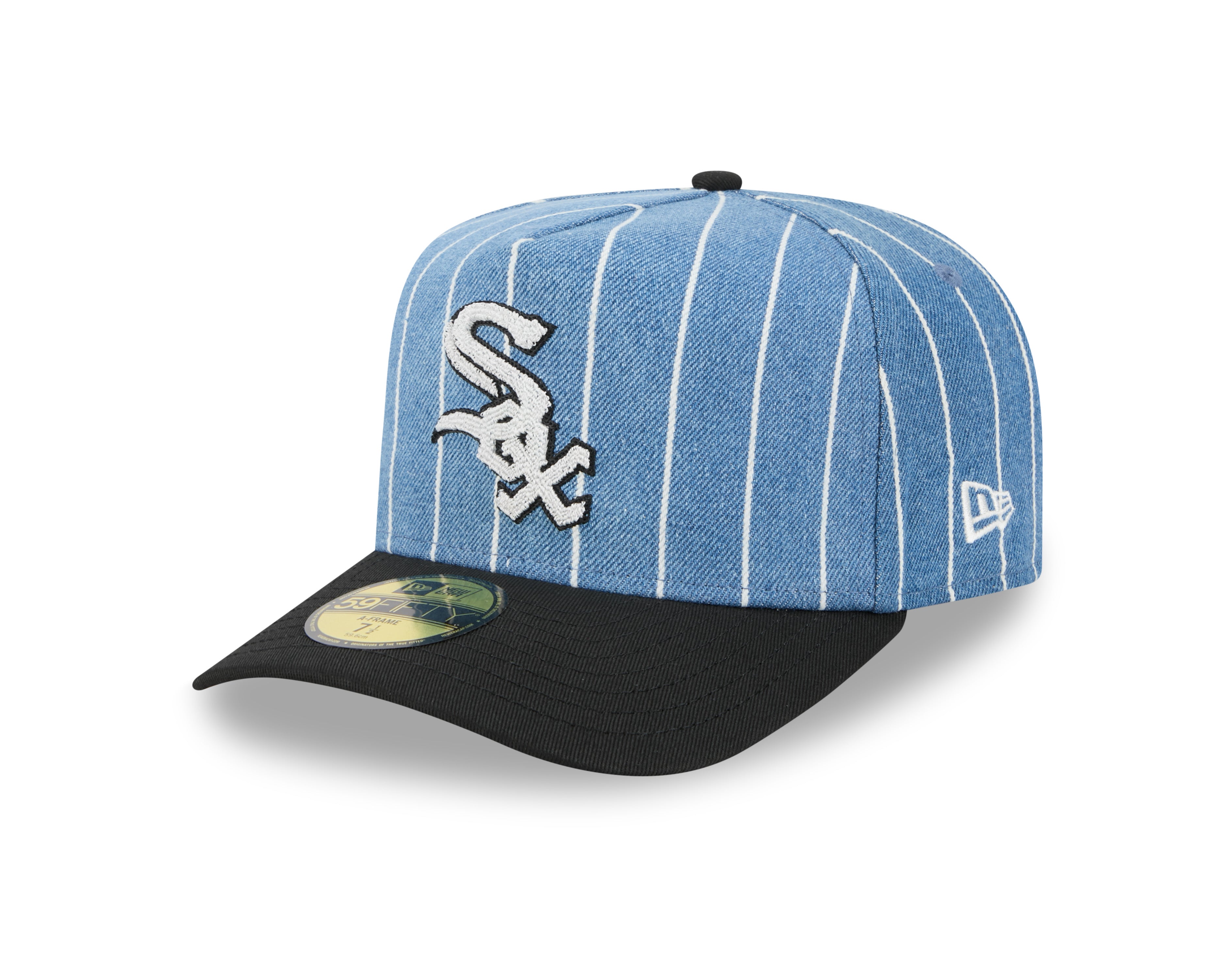 Chicago White Sox MLB New Era Men's Light Blue/Black 59Fifty A-Frame Parallel Fitted Hat