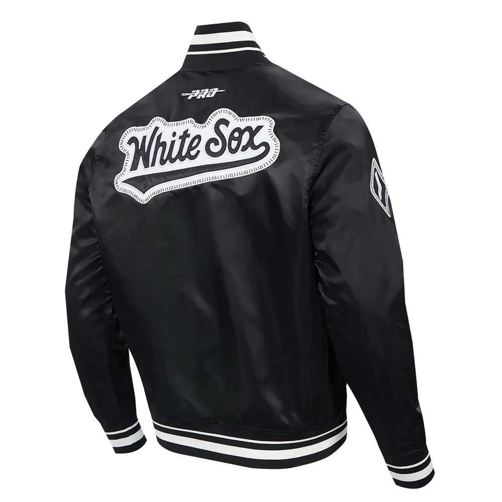 Veste en satin côtelé noir Chicago White Sox MLB Pro Standard pour homme, à surpiqûres personnalisées
