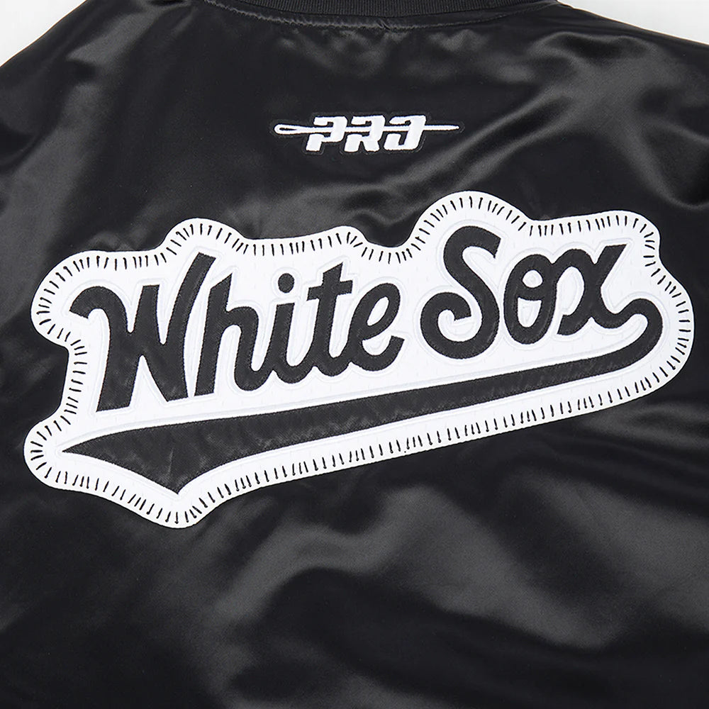 Veste en satin côtelé noir Chicago White Sox MLB Pro Standard pour homme, à surpiqûres personnalisées