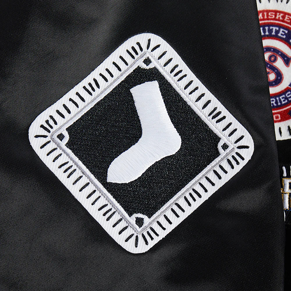 Veste en satin côtelé noir Chicago White Sox MLB Pro Standard pour homme, à surpiqûres personnalisées