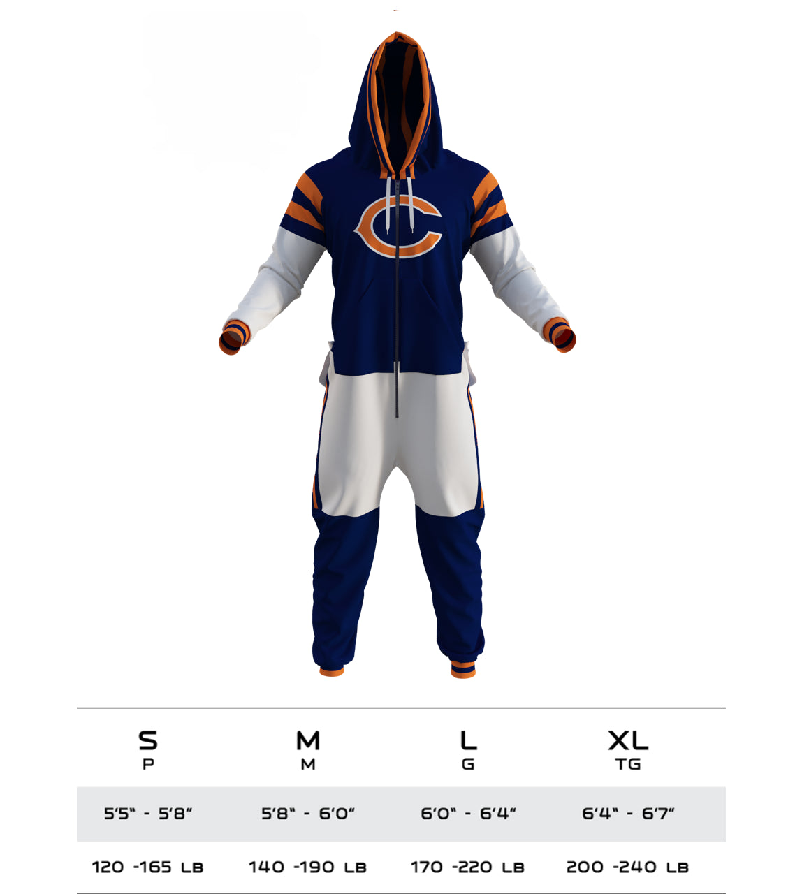 Chicago Bears NFL Hockey Sockey Men's Navy Team Uniform Onesie