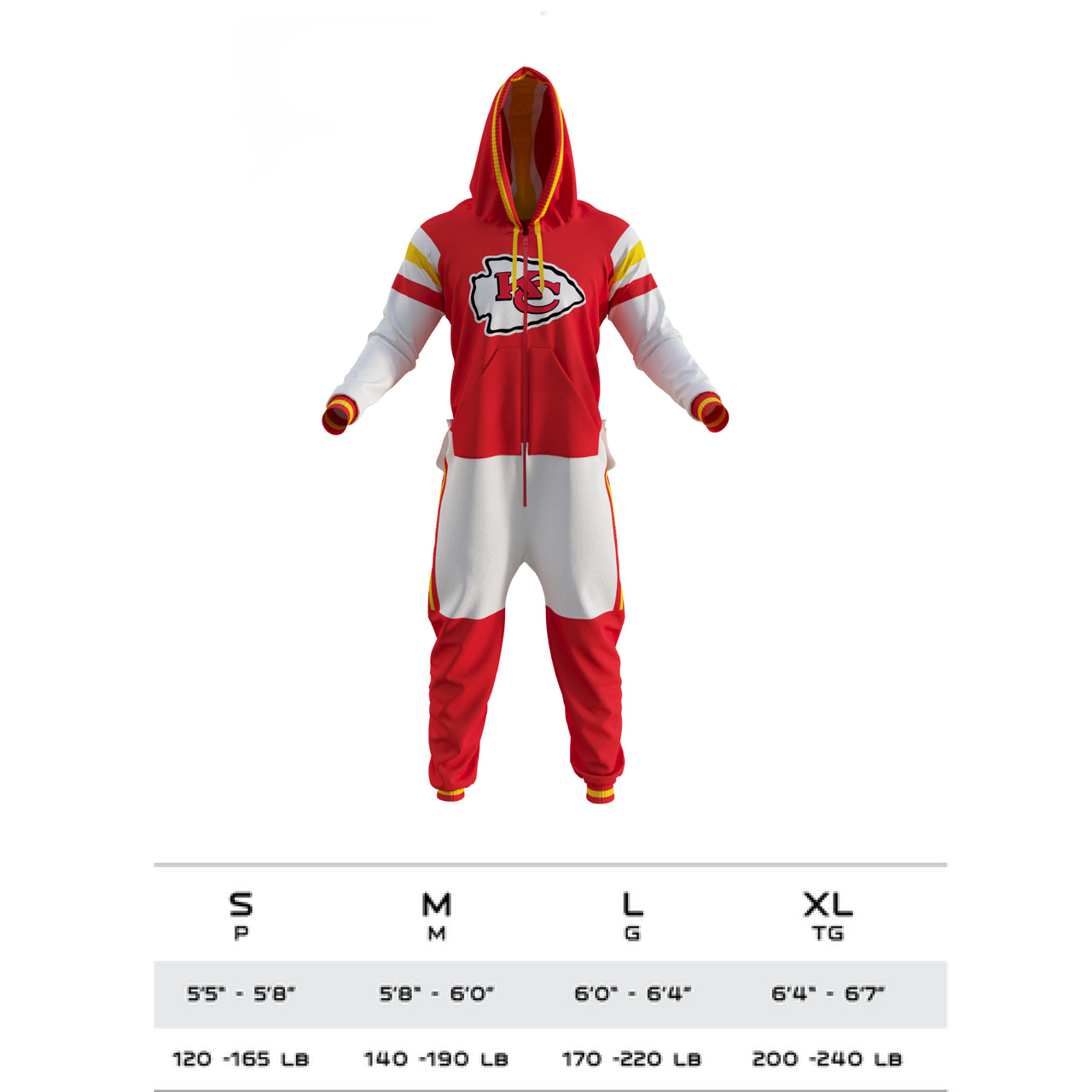 Kansas City Chiefs NFL Hockey Sockey Men's Red Team Uniform Onesie