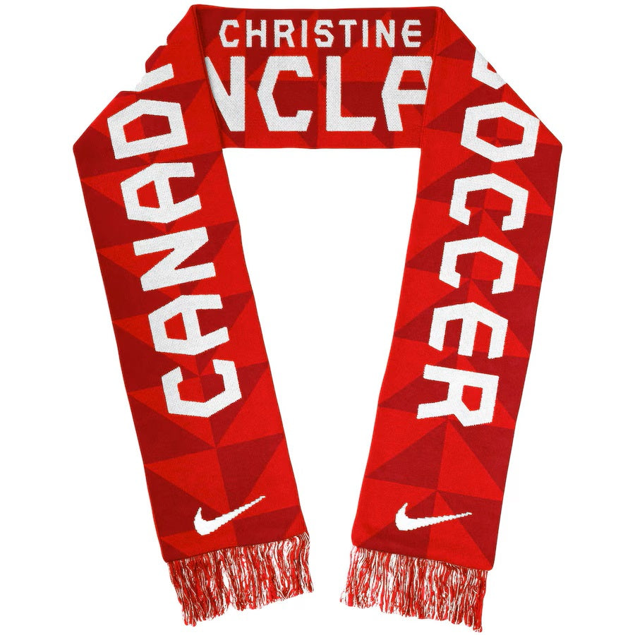 Christine Sinclair Écharpe de joueur en jacquard rouge Nike de Canada Soccer