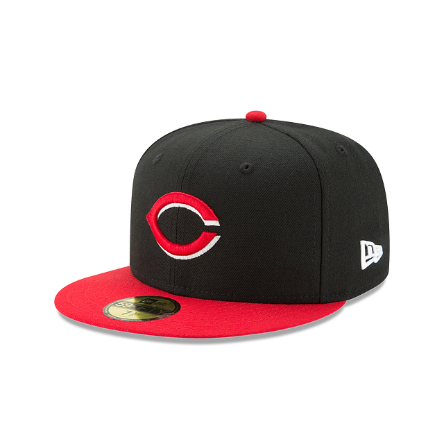 Cincinnati Reds MLB New Era Casquette ajustée 59Fifty Authentic Collection On Field pour hommes, noir/rouge 