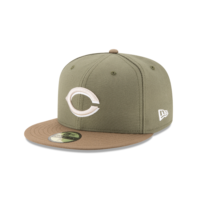 Cincinnati Reds MLB New Era Men's Olive 59Fifty Authentic Collection Alternate 2 Fitted Hat