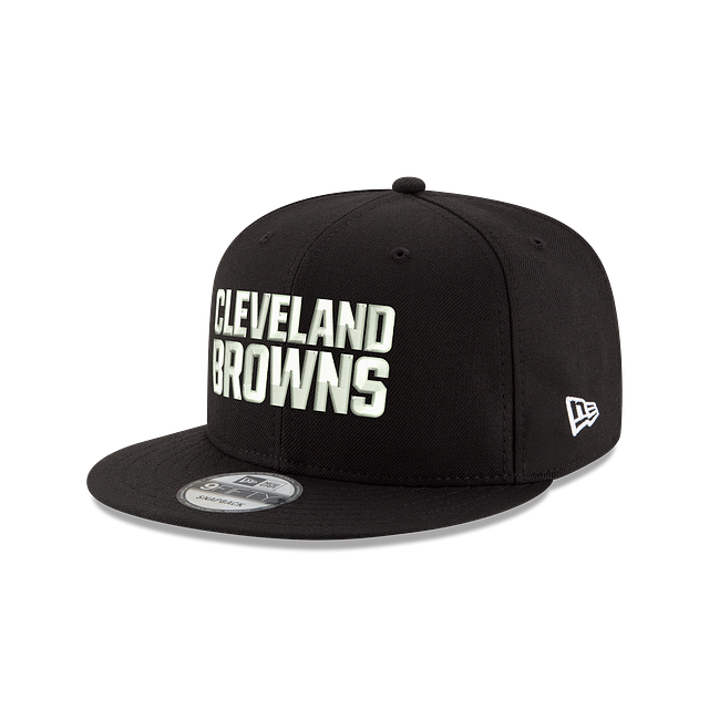 Cleveland Browns NFL New Era pour hommes, noir et blanc, 9Fifty Basic Snapback