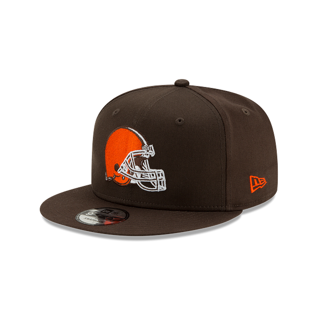 Cleveland Browns NFL New Era Snapback marron 9Fifty Classic Logo Basic pour hommes