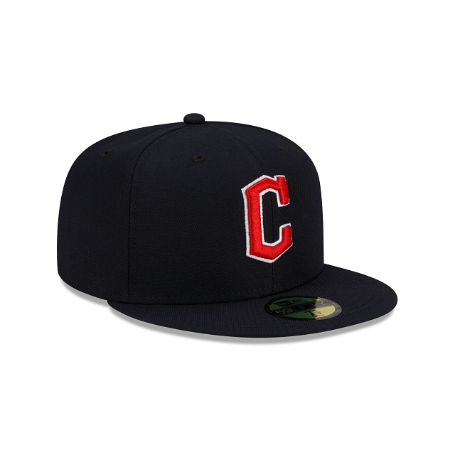 Cleveland Guardians MLB New Era Casquette ajustée bleu marine 59Fifty Authentic Collection Road pour hommes 