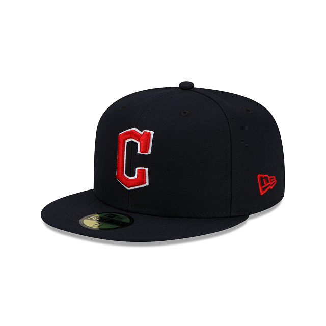 Cleveland Guardians MLB New Era Men's Navy 59Fifty Authentic Collection Road Fitted Hat