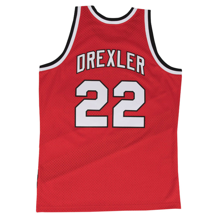 Clyde Drexler Portland Trail Blazers NBA Mitchell & Ness Men's Scarlet 1983-84 Hardwood Classics Swingman Jersey
