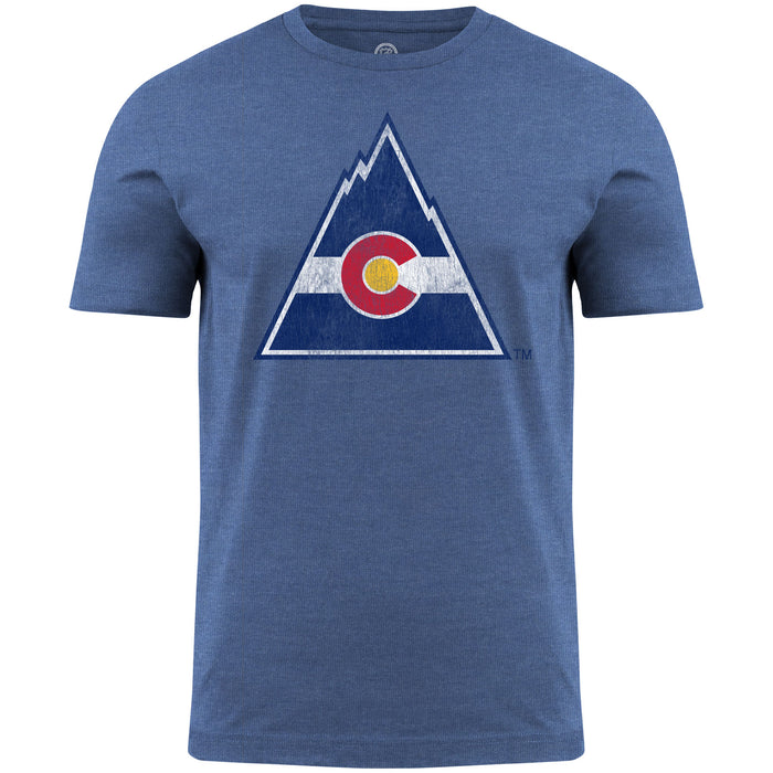Colorado Rockies NHL Bulletin Men's Royal Distressed Vintage Logo Heathered T-Shirt