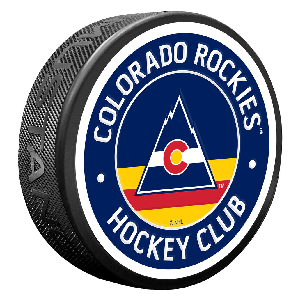 Colorado Rockies NHL Vintage Textured Hockey Puck