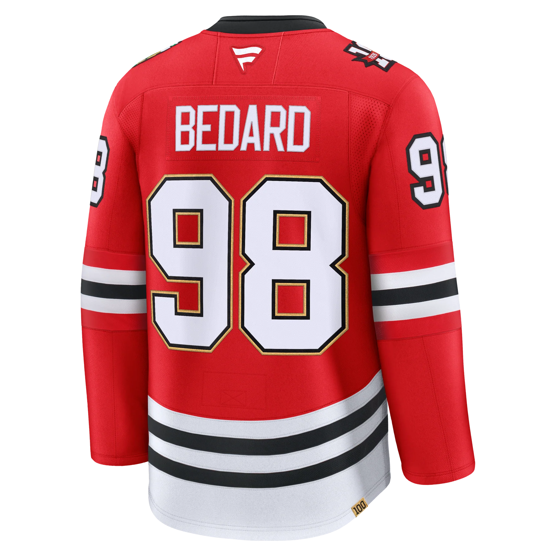 Connor Bedard Chicago Blackhawks NHL Fanatics Branded Men's Red Centennial Premium Jersey