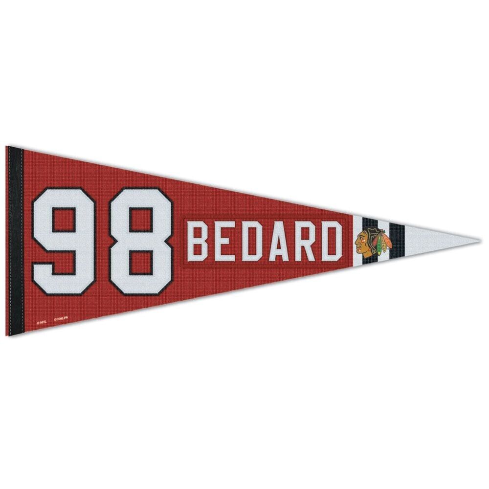 Connor Bedard Blackhawks de Chicago NHL WinCraft Fanion Premium 12"x30"