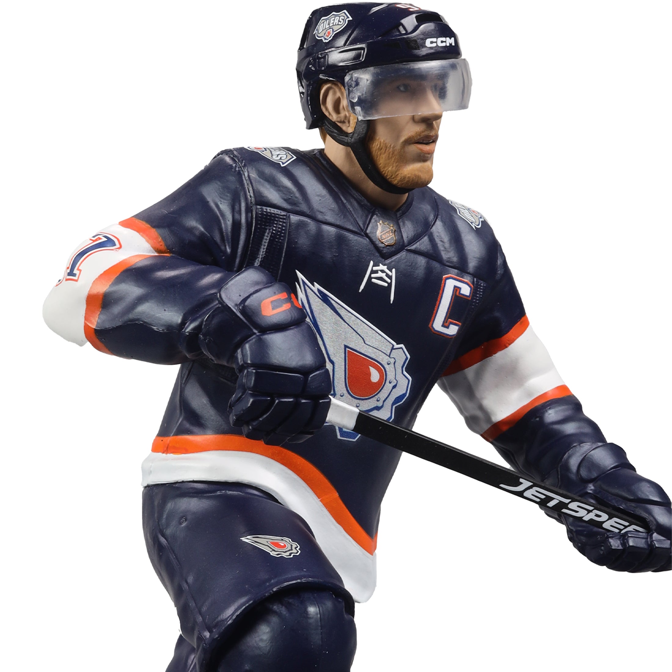 Connor McDavid Edmonton Oilers NHL McFarlane Toys Reverse Retro Uniform Gold Label Autograph 7" Action Figure