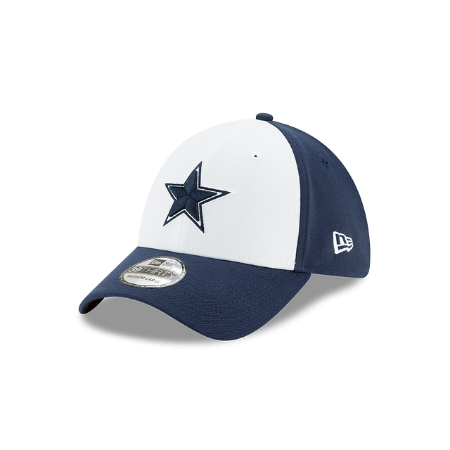 Dallas Cowboys NFL New Era Men's White Navy 39Thirty Team Classic Stretch Fit Hat