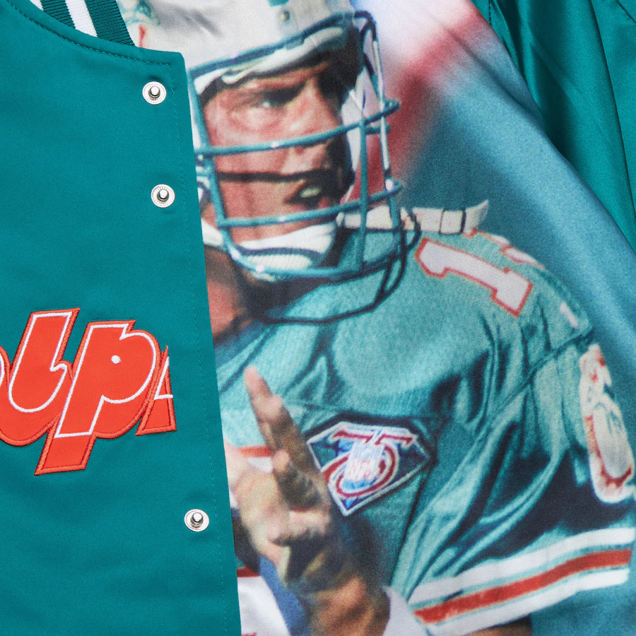 Dan Marino Miami Dolphins NFL Mitchell & Ness Men’s Aqua/Orange Lightweight Satin Jacket