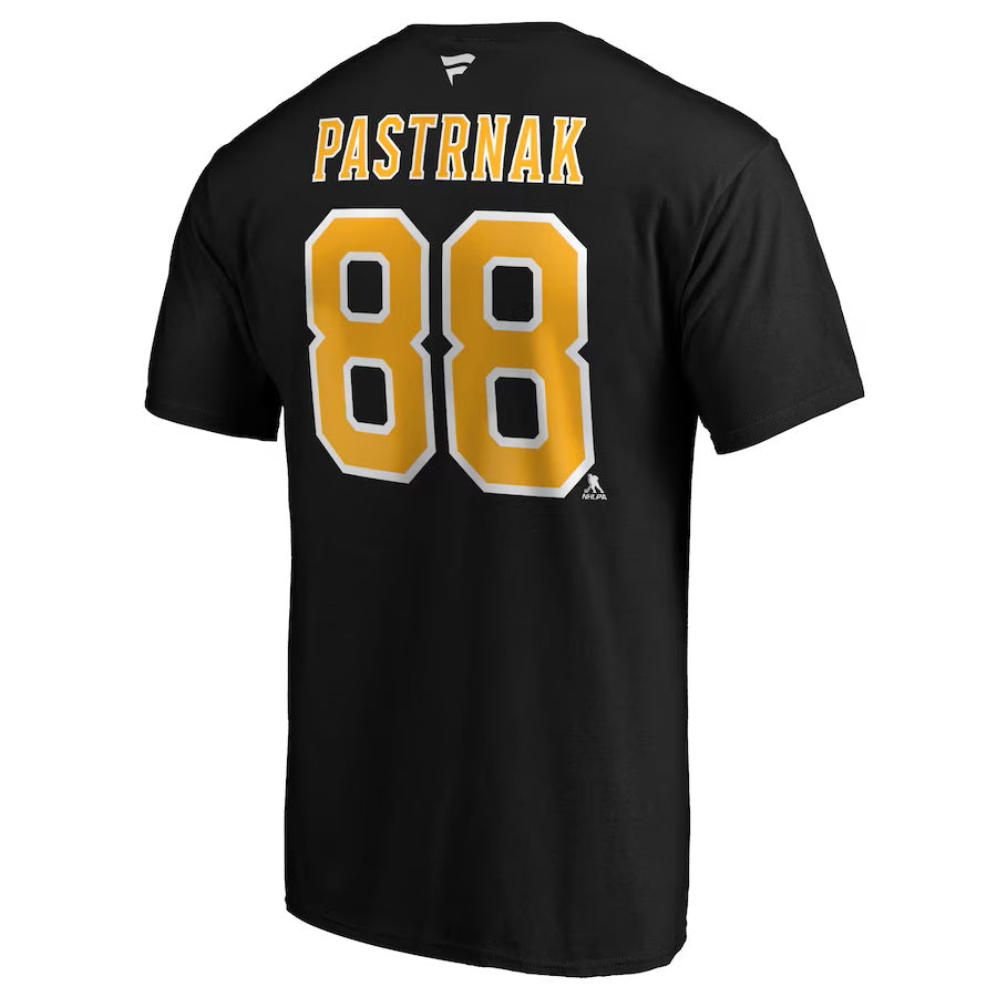 T-shirt authentique noir de marque NHL Fanatics des Bruins de Boston de David Pastrnak pour homme