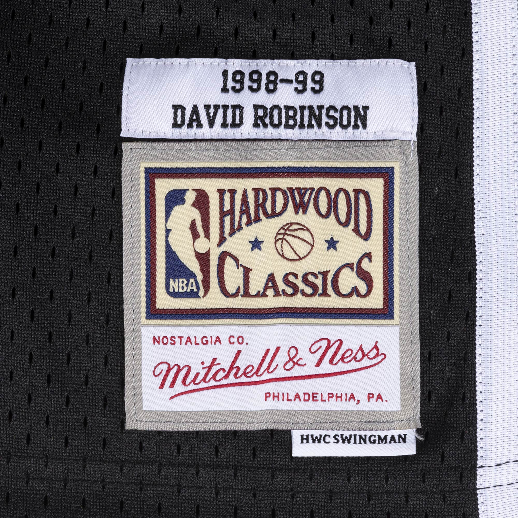 David Robinson San Antonio Spurs NBA Mitchell & Ness Homme Noir 1998-99 Hardwood Classics Swingman Maillot