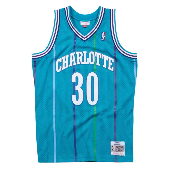 Dell Curry Charlotte Hornets NBA Mitchell & Ness Men's Teal 1992-93 Hardwood Classics Swingman Jersey