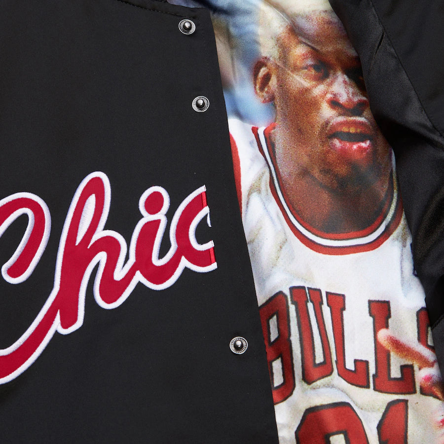 Dennis Rodman Chicago Bulls Mitchell & Ness Men’s Black/Red Lightweight Satin Jacket