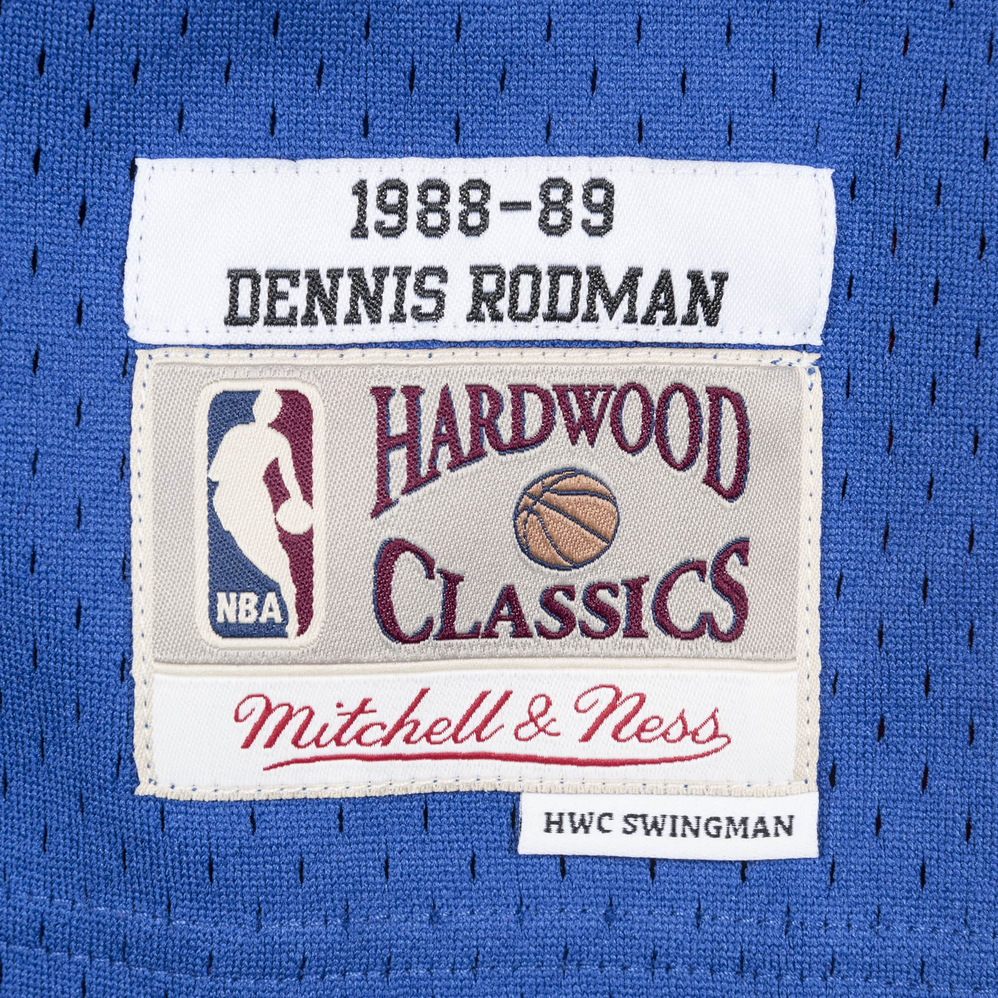 Dennis Rodman Detroit Pistons NBA Mitchell & Ness Homme Bleu Royal 1988-89 Hardwood Classics Swingman Maillot